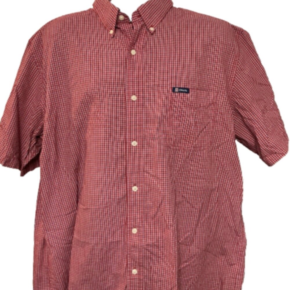 Chaps Men's XXL Short Sleeve Multicolor Plaid Button Down Collared Shirt